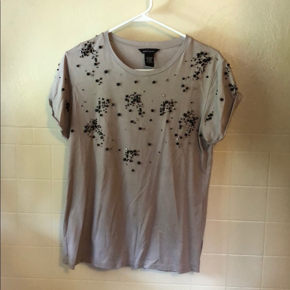 Women’s MODA International beaded t-shirt.